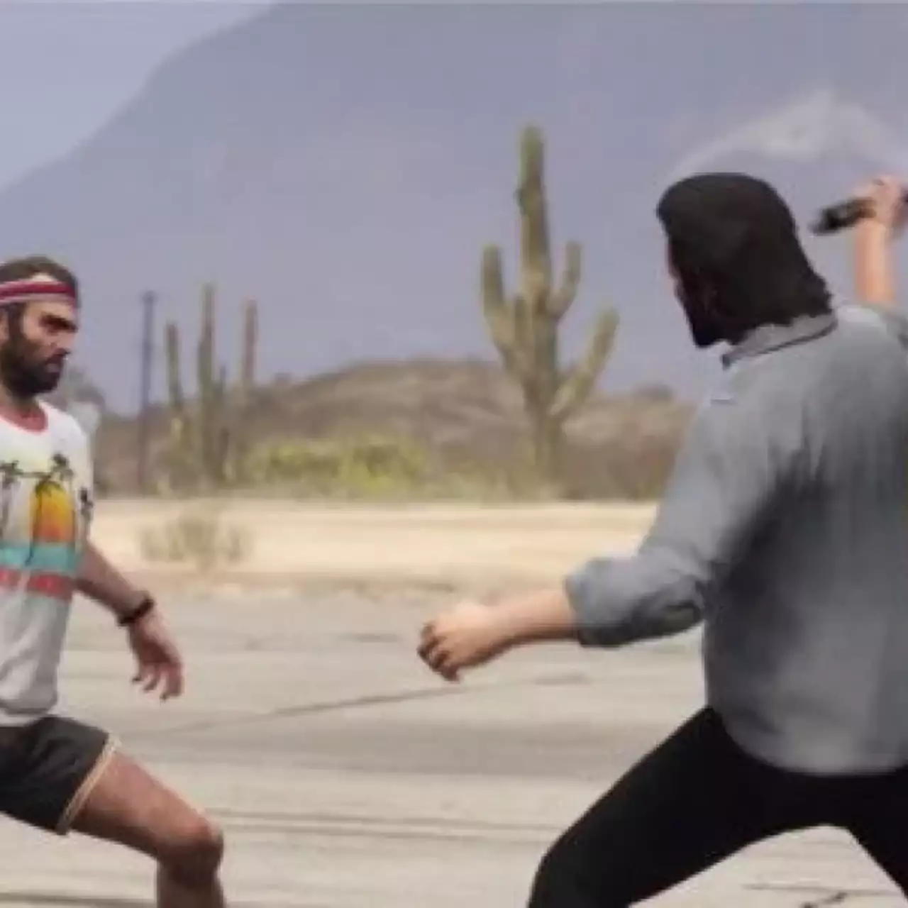Тревор и Майкл из GTA 5 решили свой спор на световых мечах Тревор и Майкл из GTA 5 решили свой спор на световых мечах