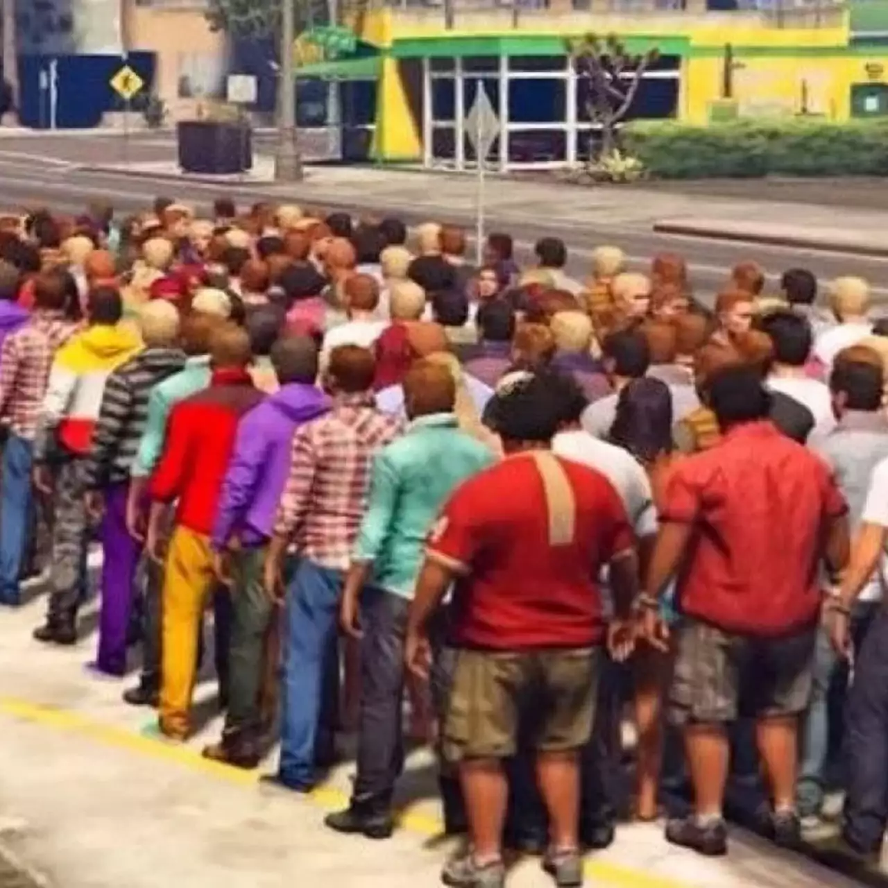 Что будет, если трамвай врежется в толпу из 100 человек в GTA 5