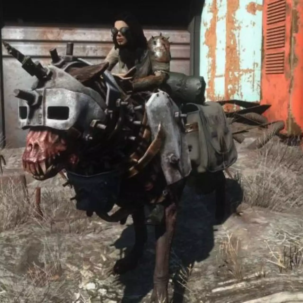 Мод добавляет в Fallout 4 всадников на огромных собаках Мод добавляет в Fallout 4 всадников на огромных собаках