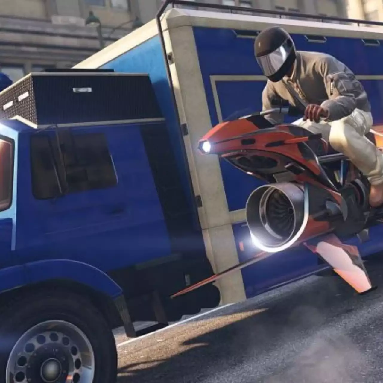 Завтра в GTA Online появится реактивный мотоцикл без колес и грузовик с квадрокоптерами для заданий