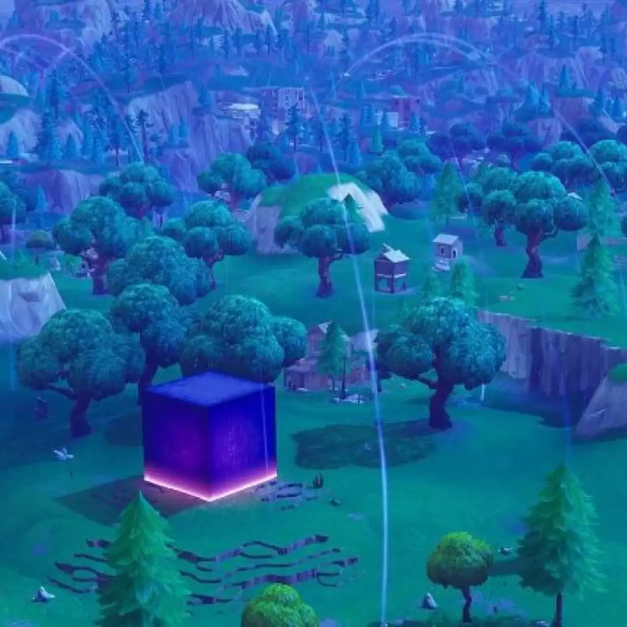 Таинственный куб в Fortnite теперь окружен полем c низкой гравитацией