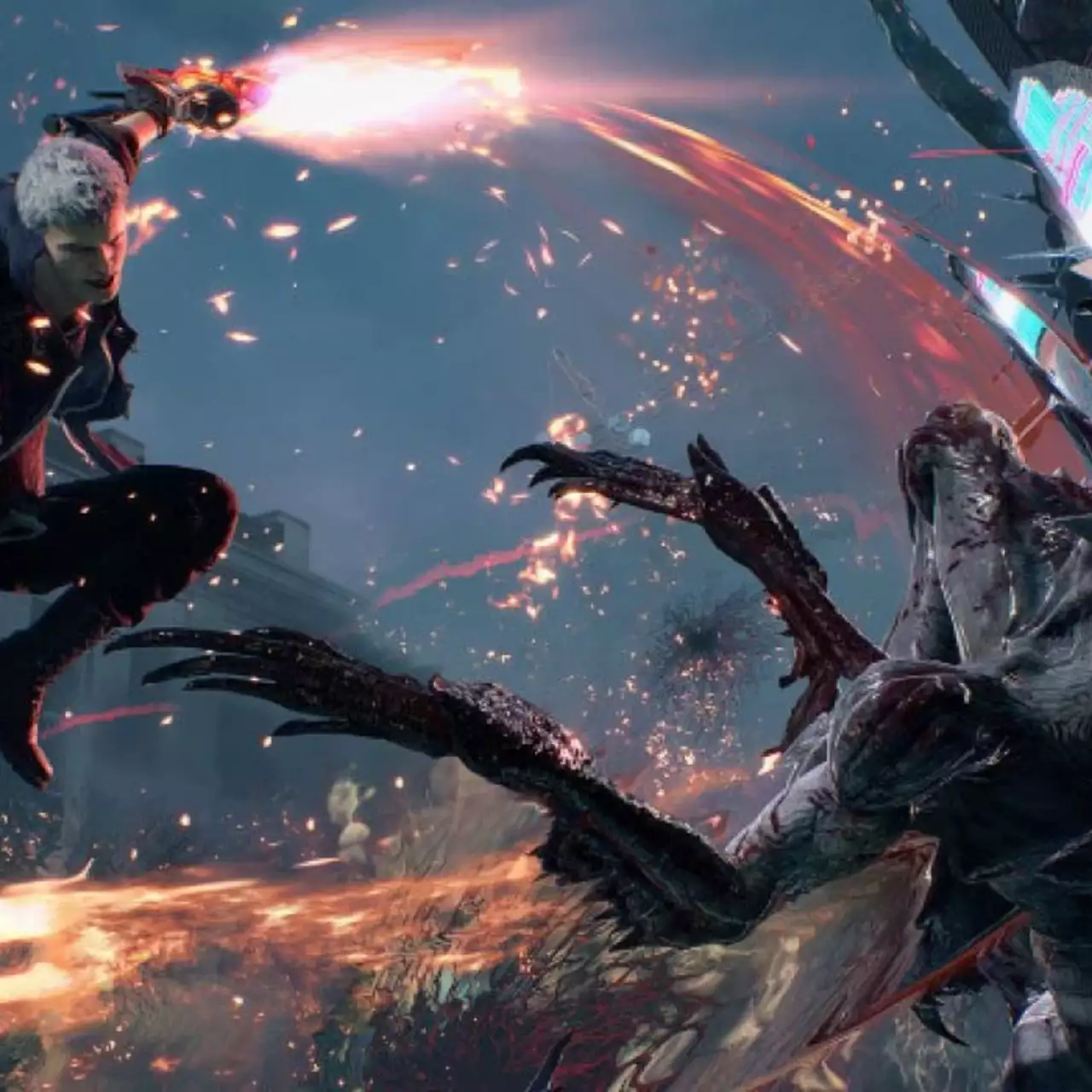 В новом геймплее Devil May Cry 5 Неро опробовал на врагах свои протезы В новом геймплее Devil May Cry 5 Неро опробовал на врагах свои протезы
