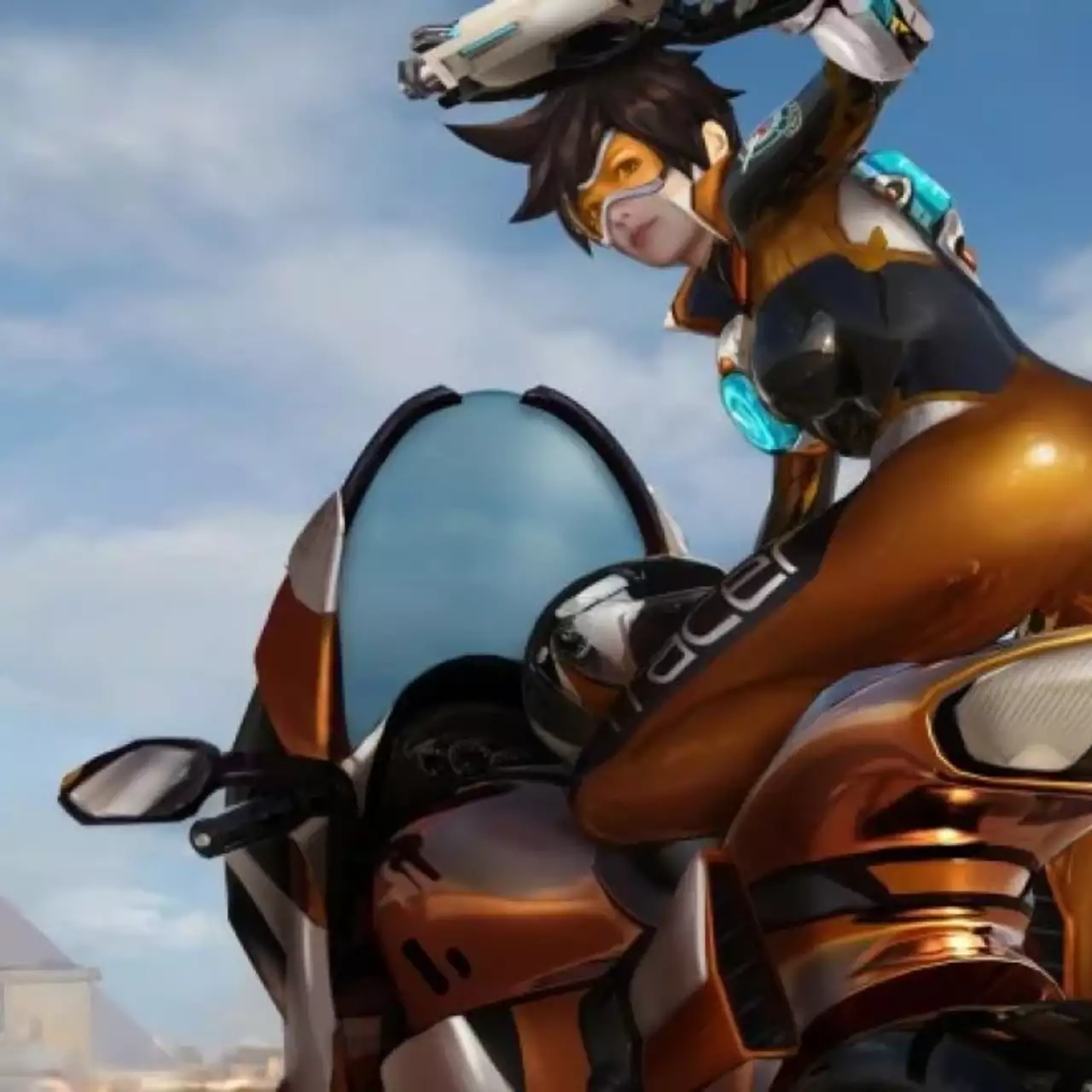 Трейсер преследует врага на мотоцикле в новом видео ивента Storm Rising для Overwatch Трейсер преследует врага на мотоцикле в новом видео ивента Storm Rising для Overwatch