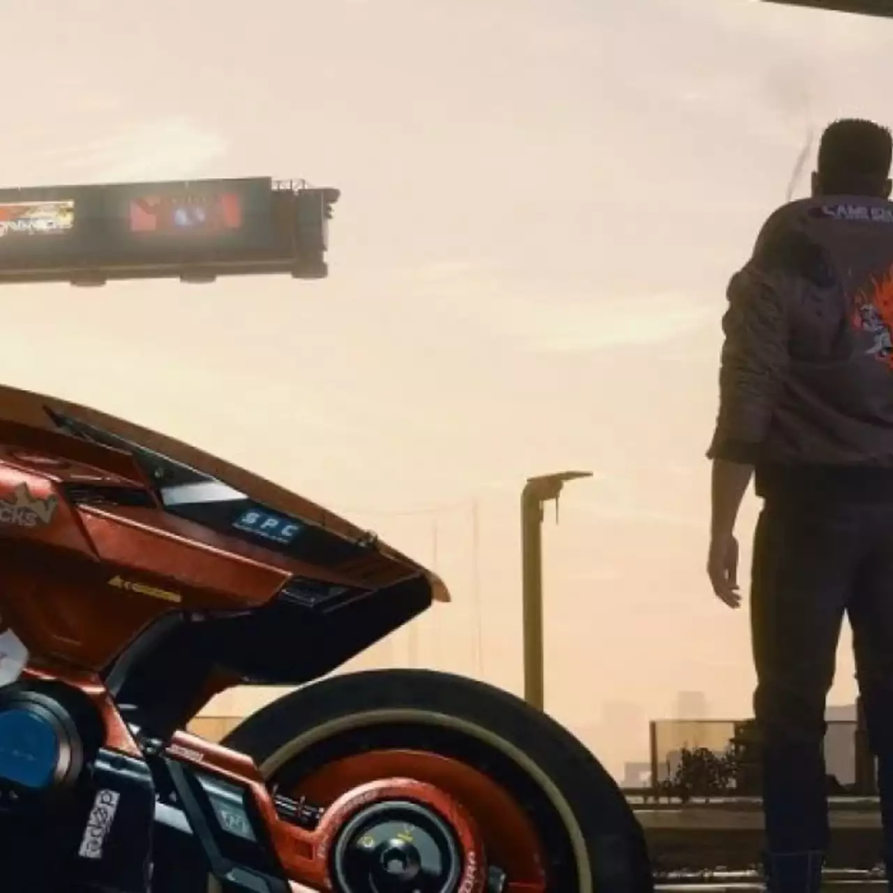 Появился новый скриншот Cyberpunk 2077, на котором главный герой стоит возле своего мотоцикла Появился новый скриншот Cyberpunk 2077, на котором главный герой стоит возле своего мотоцикла