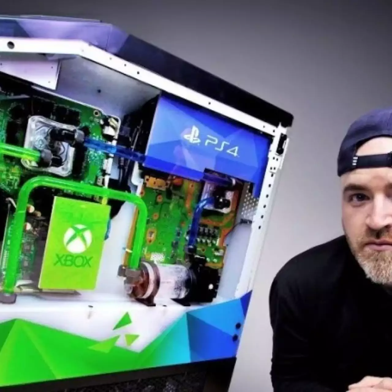 Мощный ПК, Switch, PS4 Pro и Xbox One X с жидкостным охлаждением объединили в одном корпусе — видео