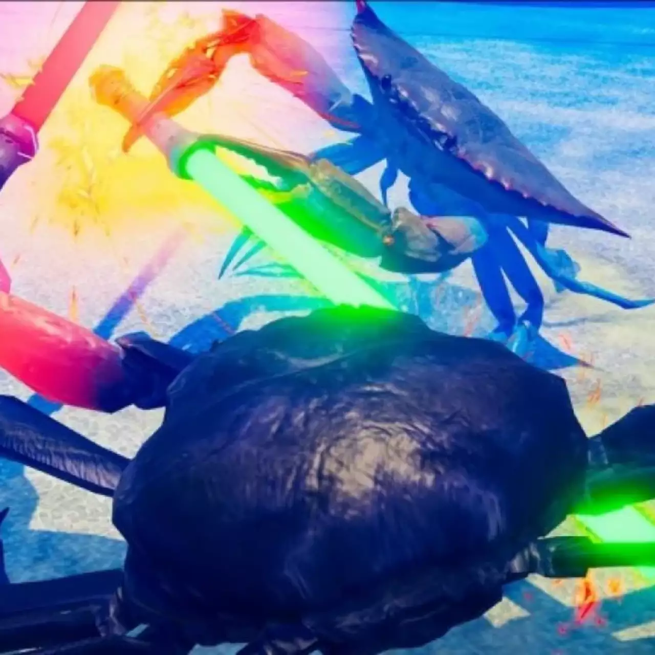 Гигантские крабы с лазерными мечами дерутся в трейлере игры Fight Crab Гигантские крабы с лазерными мечами дерутся в трейлере игры Fight Crab