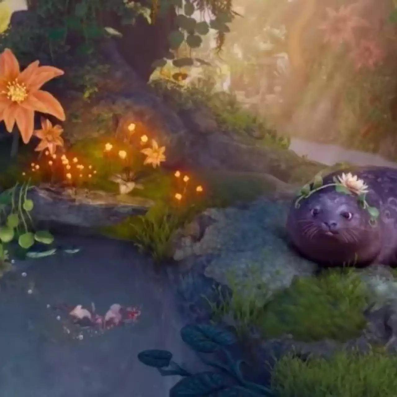 Милый тюлень помогает героям в новом геймплее адвенчуры Trine 4 Милый тюлень помогает героям в новом геймплее адвенчуры Trine 4