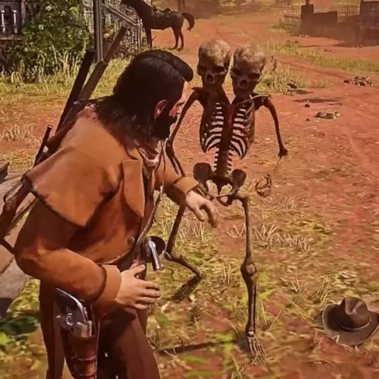 На игроков в Red Dead Online начали нападать двухголовые скелеты На игроков в Red Dead Online начали нападать двухголовые скелеты