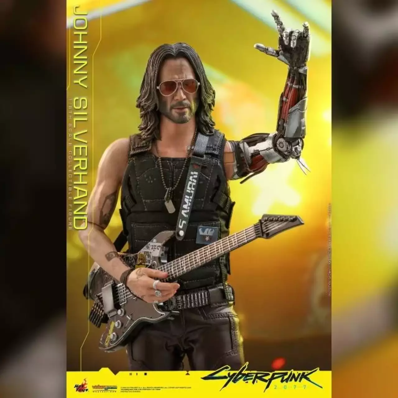 Бутылка, гитара и ствол. Представлена фигурка Джонни Сильверхенда из Cyberpunk 2077 Бутылка, гитара и ствол. Представлена фигурка Джонни Сильверхенда из Cyberpunk 2077