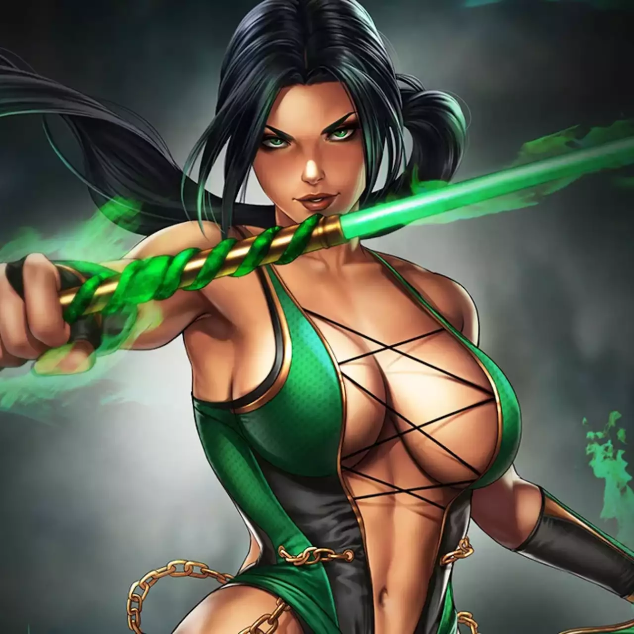 Девушка из Москвы показала косплей Джейд из Mortal Kombat. Фото без маски тоже есть Девушка из Москвы показала косплей Джейд из Mortal Kombat. Фото без маски тоже есть