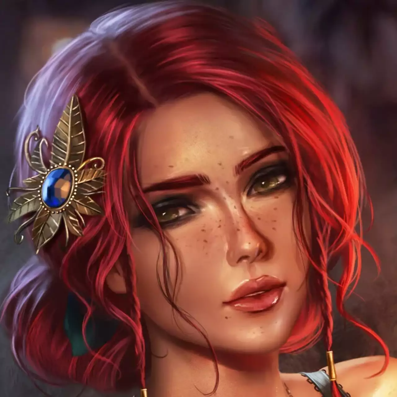 Горячая модель показала косплей Трисс из The Witcher 3 в сексуальном платье с глубоким декольте