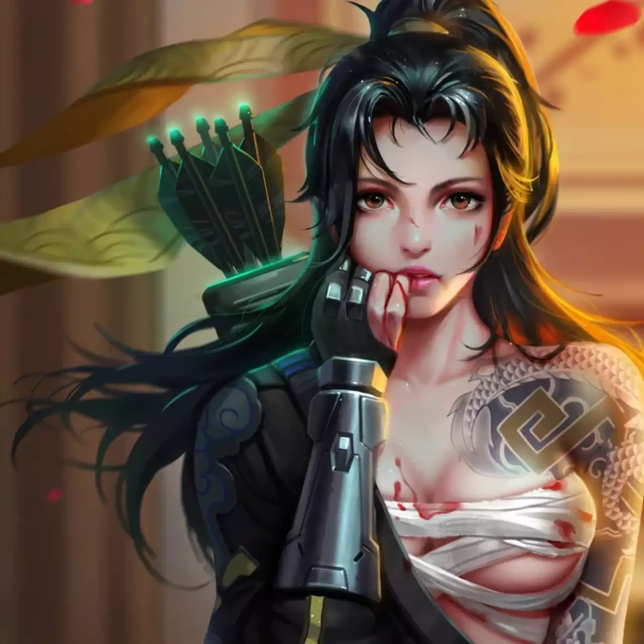 Представлена фигурка женской версии Хандзо из Overwatch. С нее можно снять всю одежду
