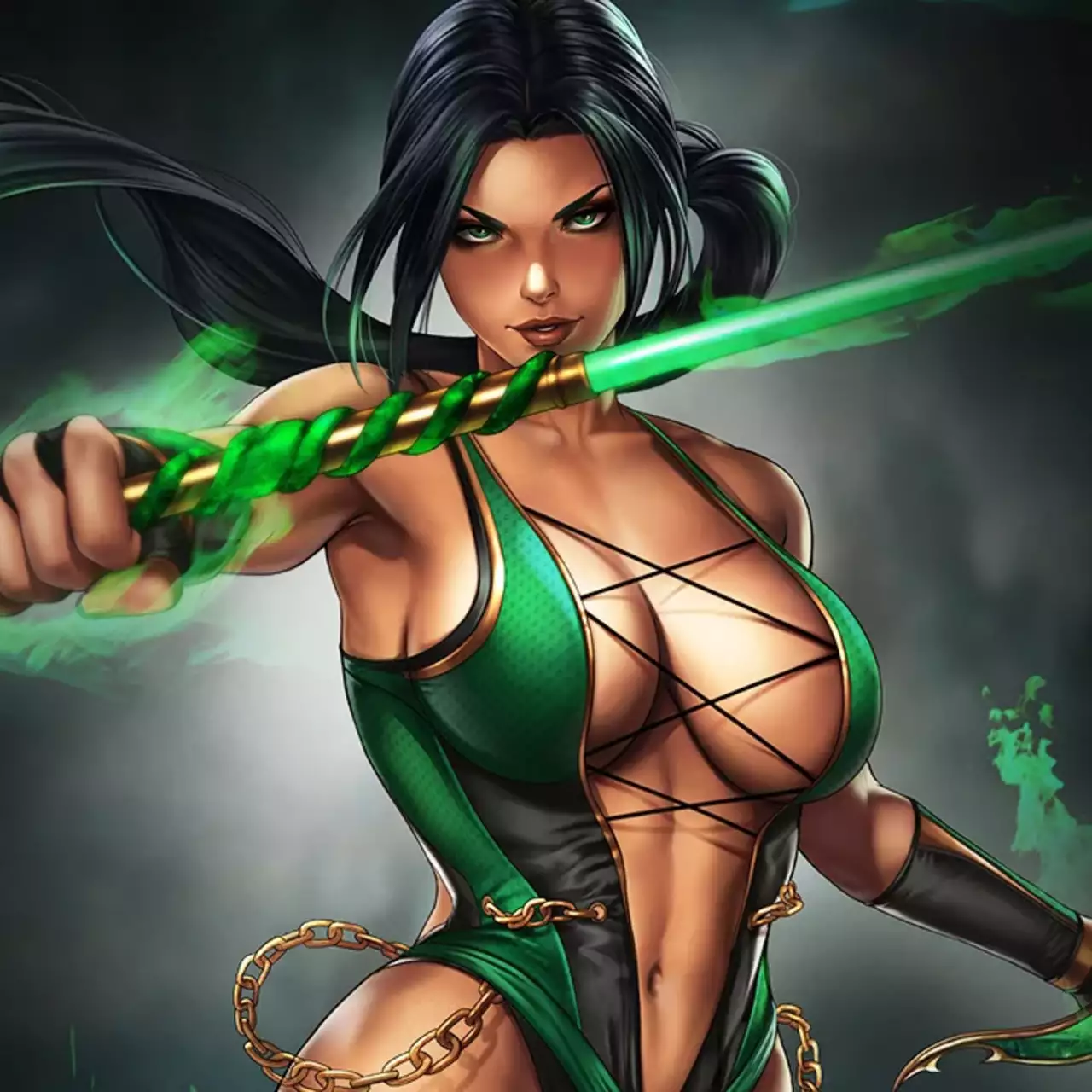 Дизайнер персонажей показал другую версию Джейд из Mortal Kombat без маски. Он вдохновился игрой 2004 года Дизайнер персонажей показал другую версию Джейд из Mortal Kombat без маски. Он вдохновился игрой 2004 года