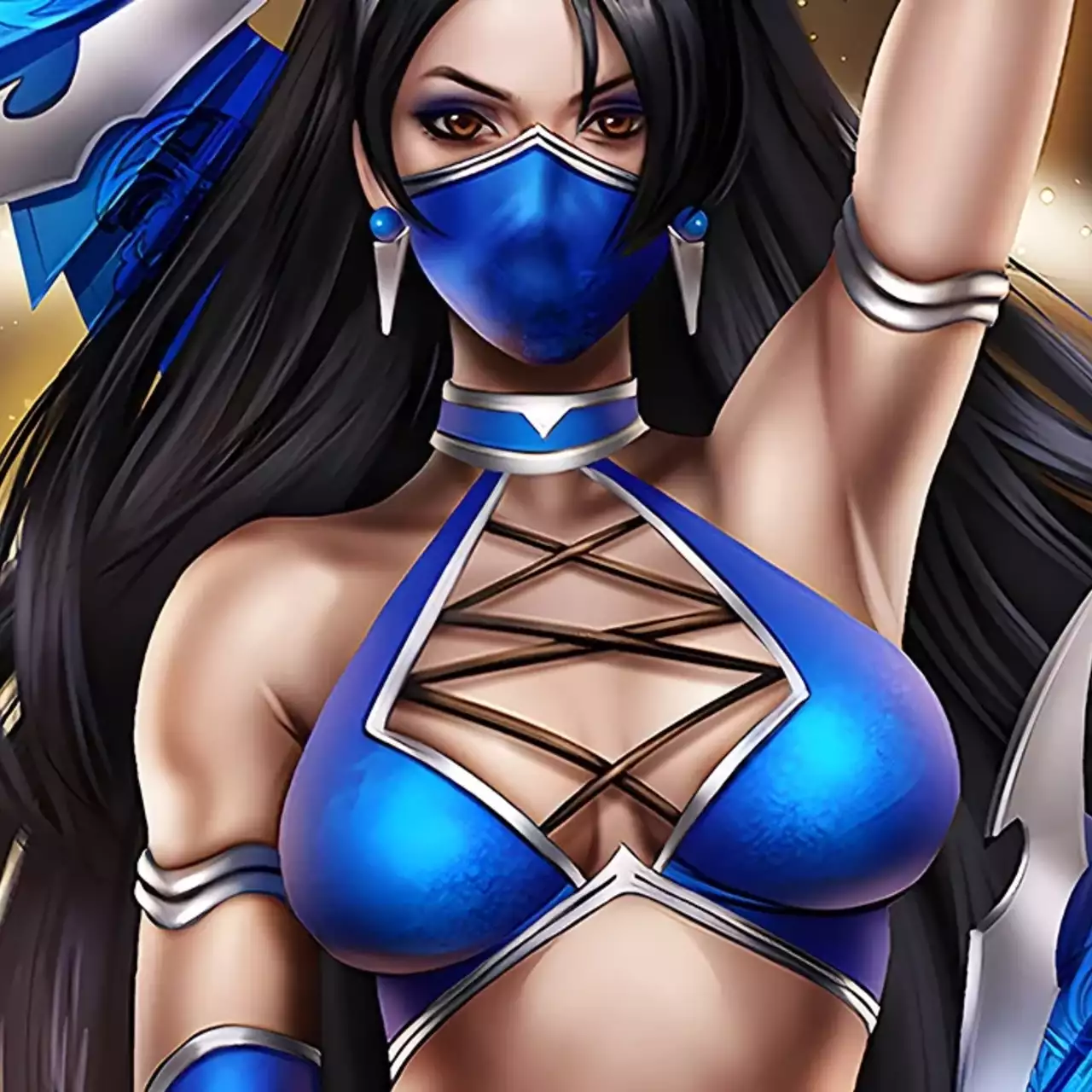 Девушка сделала годный косплей Китаны в костюме из Mortal Kombat 9. Получилось эффектно