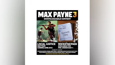 Max Payne 3 -Rockstar Pass DLC Steam CD Key REGION FREE