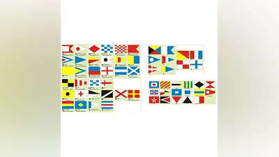 Флаги сигнальные, гюйсы (в векторе)