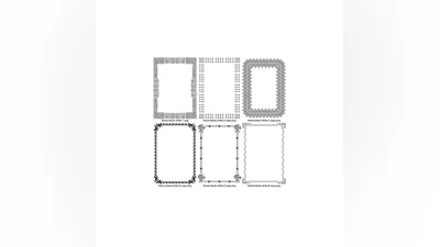 Черно-белые векторные орнаментальные рамки