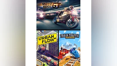 Moto Rush GT + Urban Flow + Train Traffic Manager  X