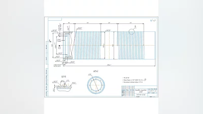 Чертеж детали барабан грузовой диаметром 350 мм