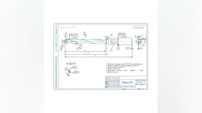 Чертеж сверло спиральное диаметром D4 мм в компасе