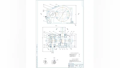 Чертеж редуктор зубчатый цилиндрический a=125; m=2 мм