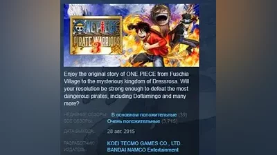 One Piece Pirate Warriors 3 STEAM KEY КЛЮЧ ЛИЦЕНЗИЯ