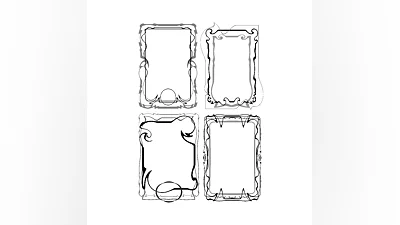 Черно-белые векторные рамочки для оформления текста, №1